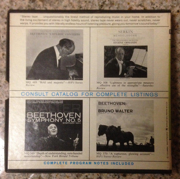 Rudolf Serkin, Ludwig van Beethoven : Three Favorite Sonatas - Moonlight, Appassionata, Pathetique (Reel, 4tr Stereo, 7" Reel, Album)