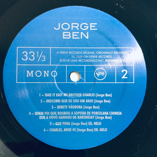 Jorge Ben : Jorge Ben (LP, Album, Mono, RE)