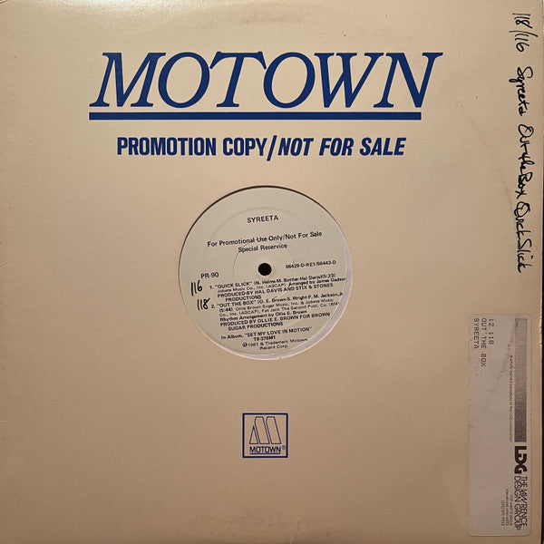 Syreeta : Quick Slick / Out The Box (12", Promo)