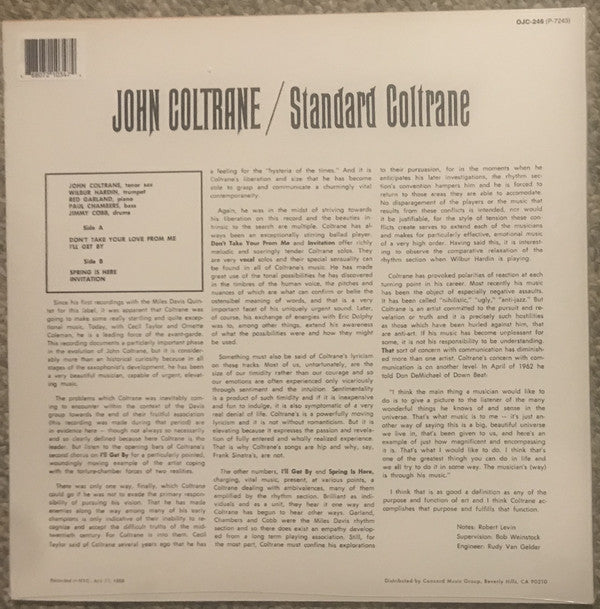 John Coltrane : Standard Coltrane (LP, Album, RE, Blu)