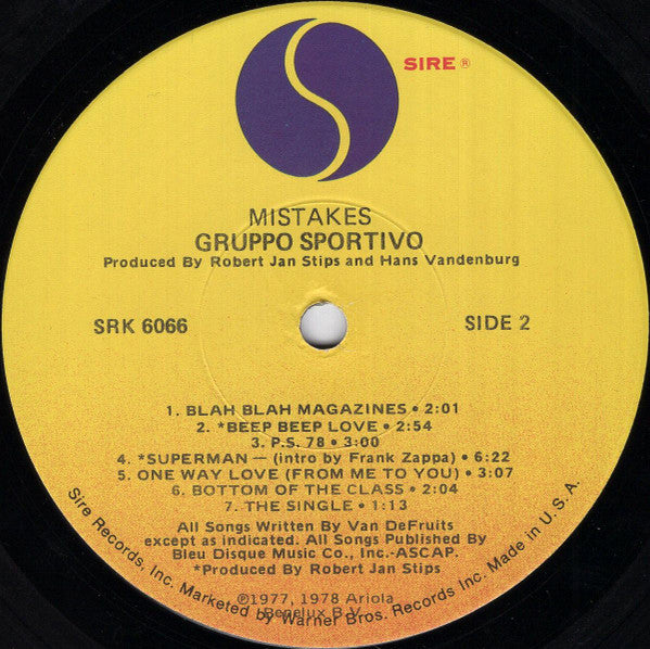 Gruppo Sportivo : Mistakes (LP, Comp, Jac)