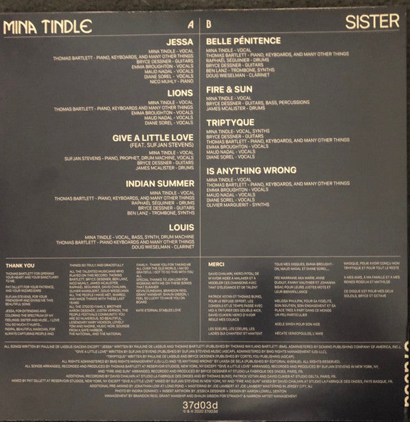 Mina Tindle : Sister (LP, Album)