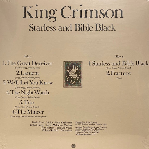 King Crimson : Starless And Bible Black (LP, Album, RE, 200)