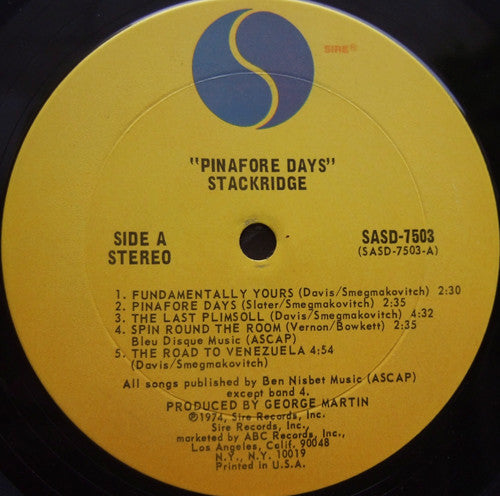 Stackridge : Pinafore Days (LP, Album, Gat)