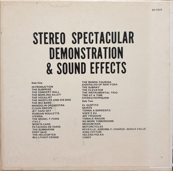 No Artist : Stereo Spectacular Demonstration & Sound Effects (Reel, 4tr Stereo, 7" Reel, Album)