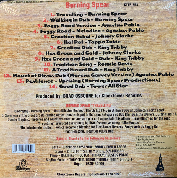 Burning Spear : Travelling (LP, Comp, RE)