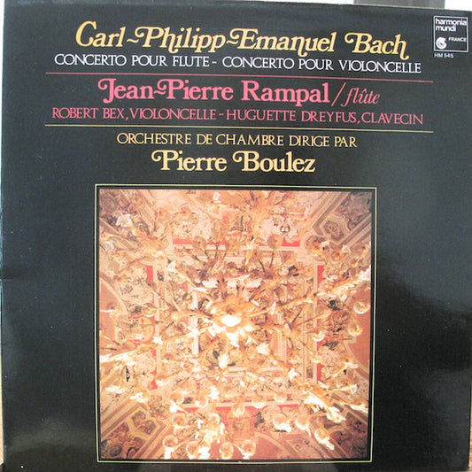 Carl-Philipp-Emanuel Bach* - Jean-Pierre Rampal, Robert Bex, Huguette Dreyfus, Pierre Boulez : Concerto Pour Flûte - Concerto Pour Violoncelle (LP, RE, Gat)