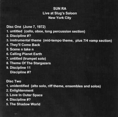 Sun Ra : Live At Slug's Saloon (6xCD, Album + Box)