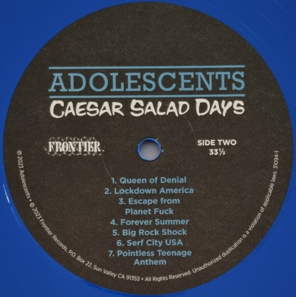 Adolescents : Caesar Salad Days (LP, Album, Ltd, Blu)