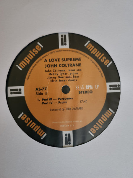 John Coltrane : A Love Supreme (LP, Album, RE, RM, Gat)
