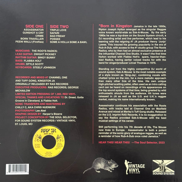 Eek-A-Mouse : Assassinator: The Ras Recordings  (LP, Album, RSD, Ltd, Tra)