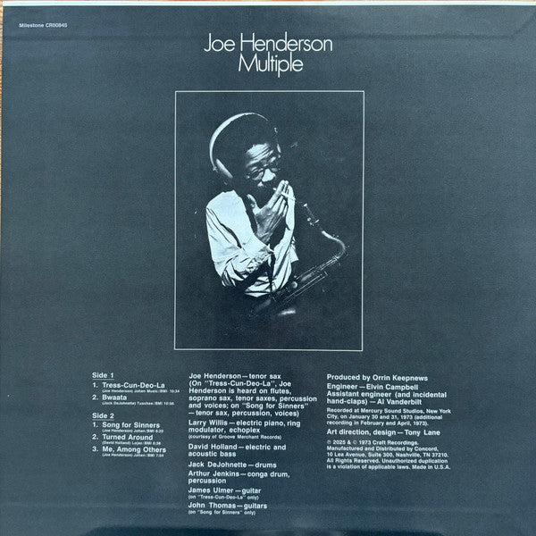 Joe Henderson : Multiple (LP, Album, RE, 180)