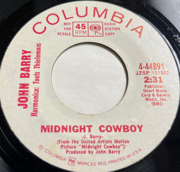 John Barry : Midnight Cowboy (7", Single, Promo)