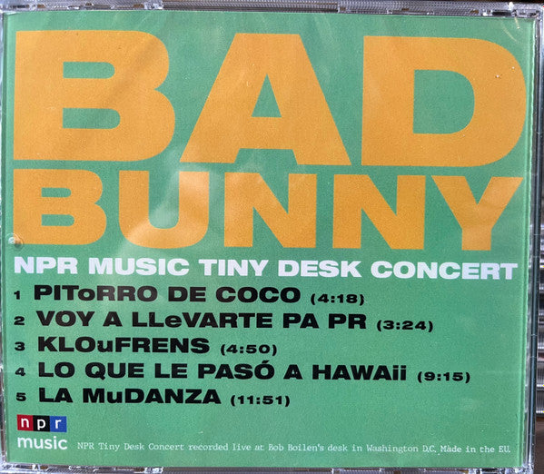 Bad Bunny : NPR Music Tiny Desk Concert (CD, Album, Unofficial)
