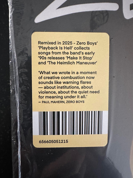 Zero Boys : Playback Is Hell (LP, Comp)