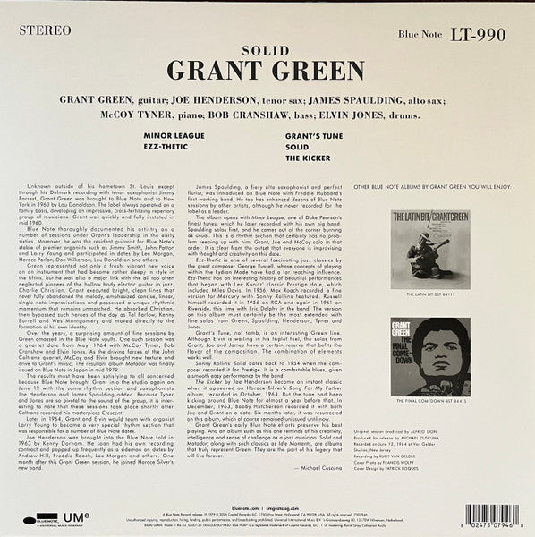 Grant Green : Solid (LP, Album, RE, 180)