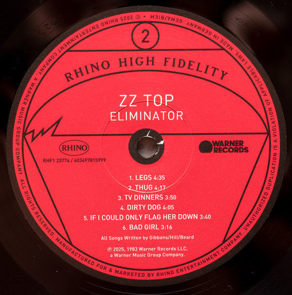 ZZ Top : Eliminator (LP, Album, Ltd, RE, RM)