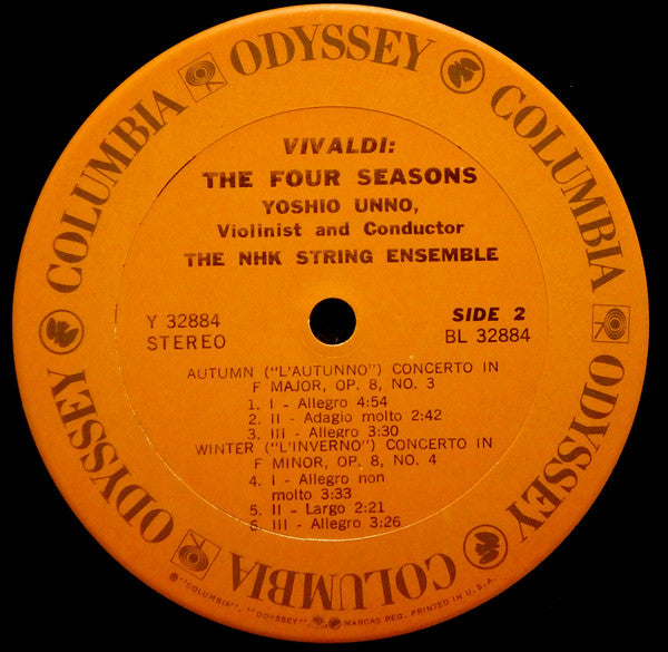 Vivaldi*, Yoshio Unno, The NHK String Ensemble* : Four Seasons (LP, Ter)