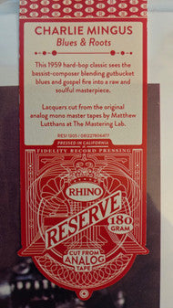 Charlie Mingus* : Blues & Roots (LP, Album, Mono, RE)