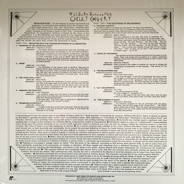 Master Wilburn Burchette : Occult Concert (LP, Album, Ltd, RE, Whi)