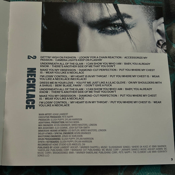Adam Lambert : Adam (LP, Album, Mar)