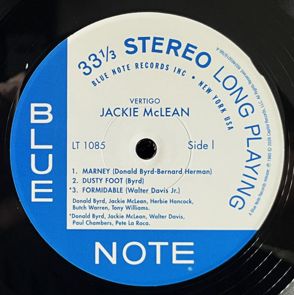 Jackie McLean : Vertigo (LP, Album, RE, 180)