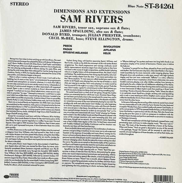 Sam Rivers : Dimensions & Extensions (LP, Album, RE, 180)