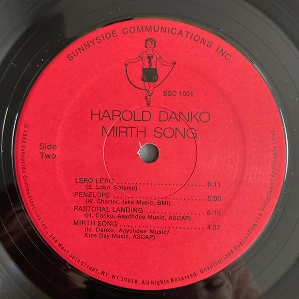 Harold Danko, Rufus Reid : Mirth Song (LP, Album)