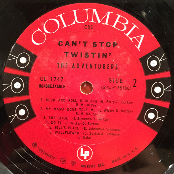 The Adventurers : Can't Stop Twistin' (LP, Album, Mono)