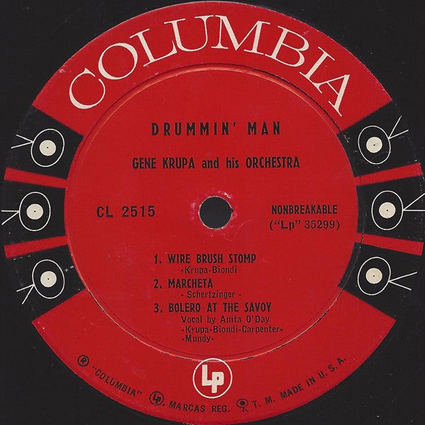 Gene Krupa And His Orchestra : Drummin' Man (10", Comp)