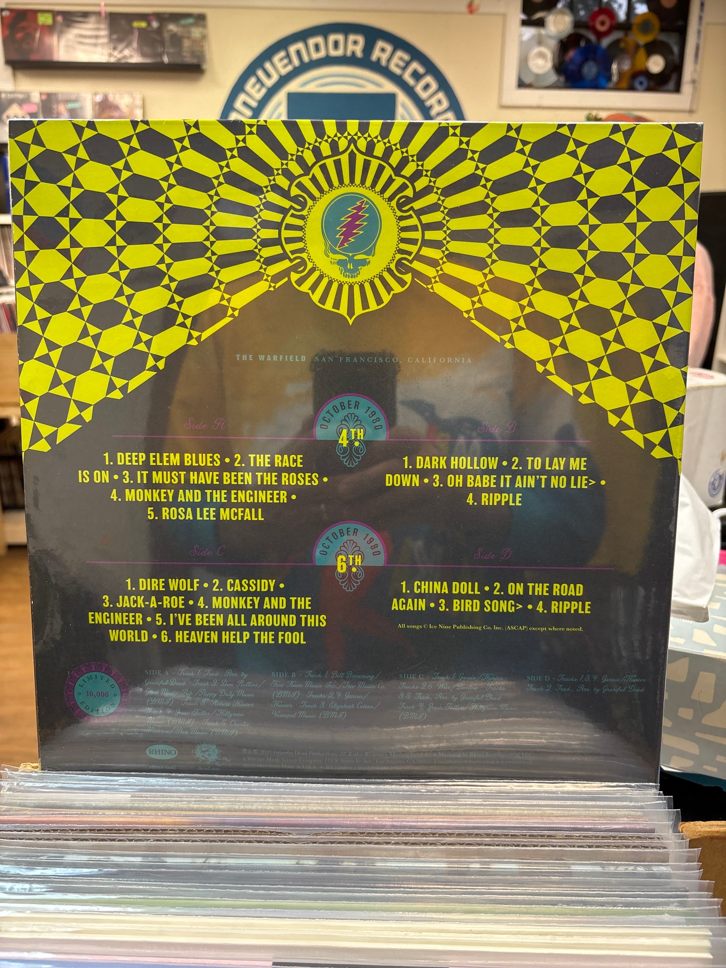 Grateful Dead-The Warfield, San Francisco, CA Oct 4 & 6, 1980 RSD Black Friday 2025 2xLP