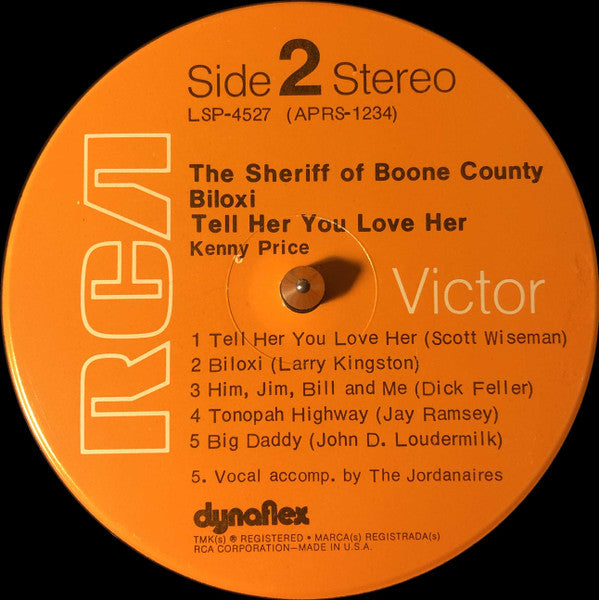 Kenny Price : The Sheriff Of Boone County/Tell Her You Love Her (LP, Album)