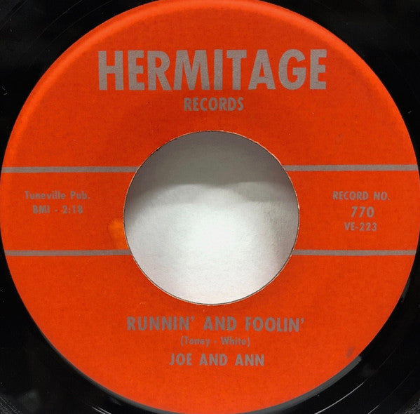 Joe & Ann : Eternity / Runnin' And Foolin' (7", Single)