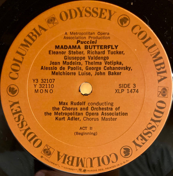 Puccini*, Metropolitan Opera* : Madama Butterfly (3xLP, Album, Mono, RE, Box)