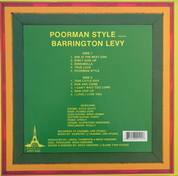 Barrington Levy : Poorman Style (LP, Album, RP)