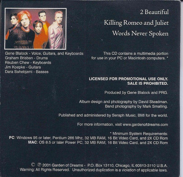 Garden Of Dreams : Sleeping Stars (CD, Mini, Promo)