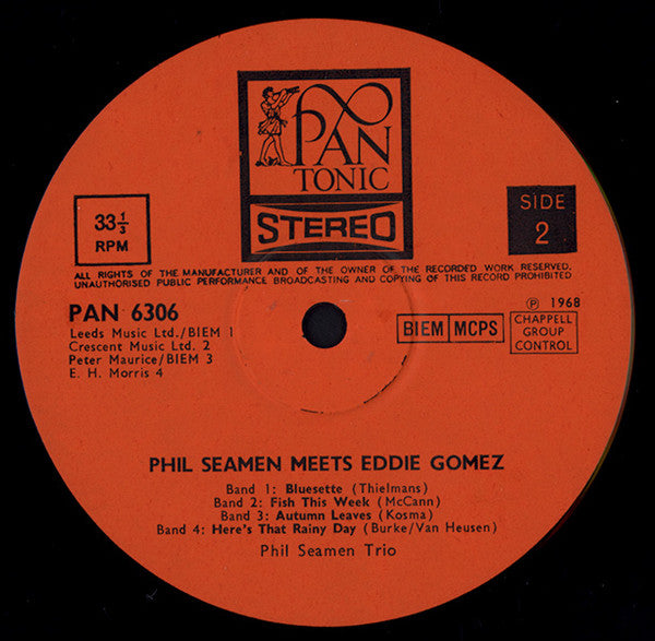 Phil Seamen Trio : Phil Seamen Meets Eddie Gomez (LP, Album)