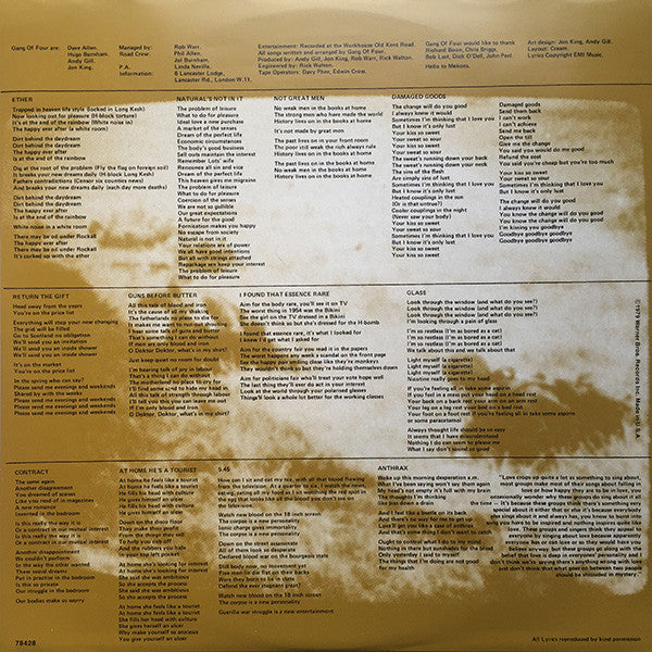 Gang Of Four : Entertainment! (LP, Album, RE, RM, 180)