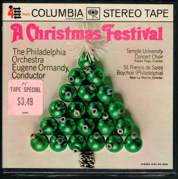 The Philadelphia Orchestra, Eugene Ormandy / Temple University Concert Choir*, Robert Page / St. Francis De Sales Boychoir : A Christmas Festival (Reel, 4tr Stereo, 7" Reel, Album)