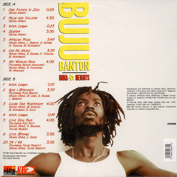 Buju Banton : Inna Heights (LP, Album, RP)