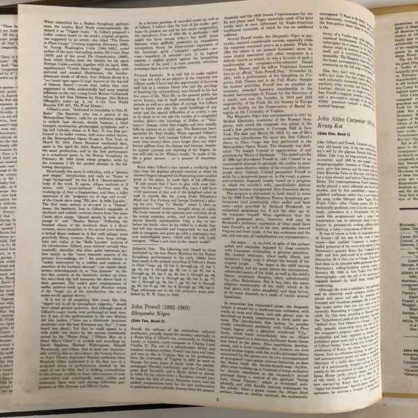 Los Angeles Philharmonic Orchestra, John Alden Carpenter, Henry F. Gilbert, Adolph Weiss, John Powell (11) : Works of Carpenter, Gilbert, Weiss, Powell (LP, Album)