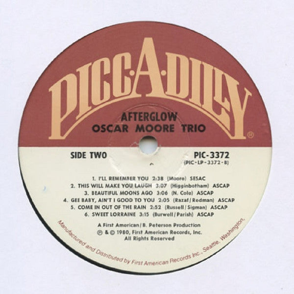 The Oscar Moore Trio : Afterglow (Tribute To Nat King Cole) (LP, Album, RE)