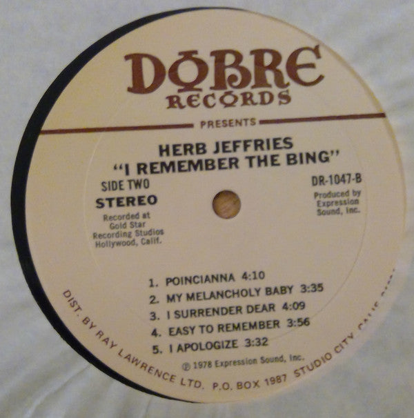 Herb Jeffries : I Remember The Bing (LP)
