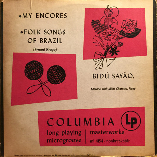 Bidú Sayão : My Encores / Folk Songs Of Brazil (LP, Album)