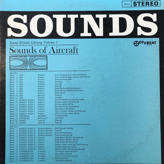 No Artist : Sounds - Sound Effects Library, Volume 1: Sounds Of Aircraft (LP)