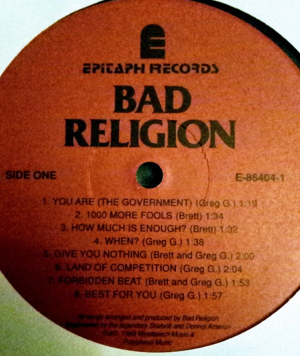 Bad Religion : Suffer (LP, Album, RE)