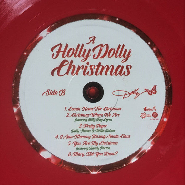 Dolly Parton : A Holly Dolly Christmas (LP, Album, Red)