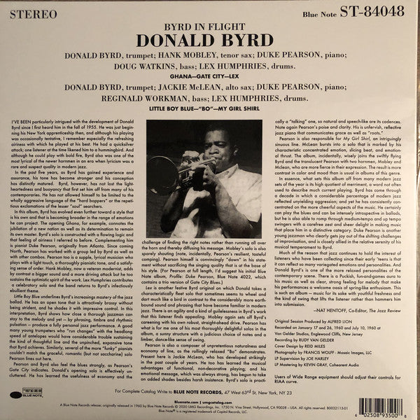 Donald Byrd : Byrd In Flight (LP, Album, RE, 180)