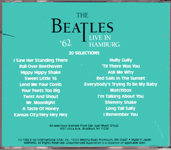 The Beatles : Live In Hamburg '62 (CD, Album)