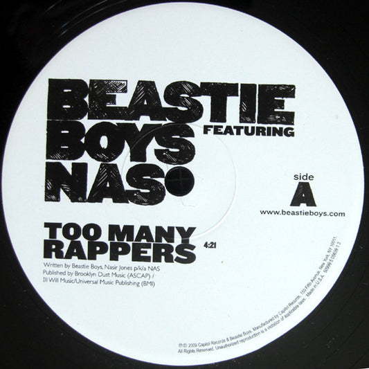 Beastie Boys Featuring Nas : Too Many Rappers (12",Single,33 ⅓ RPM,Limited Edition)
